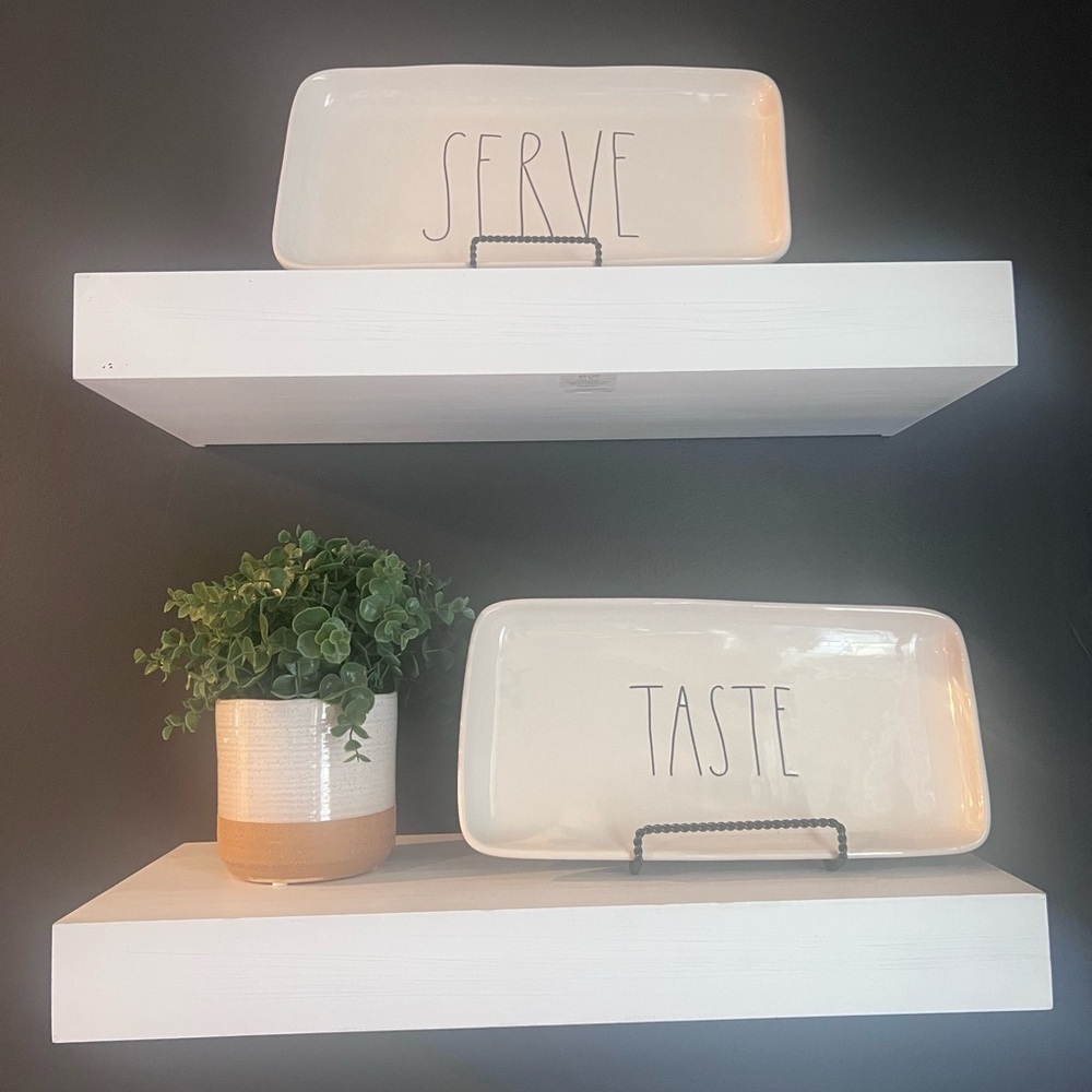 Rae Dunn White Ceramic Serve and Taste Platters